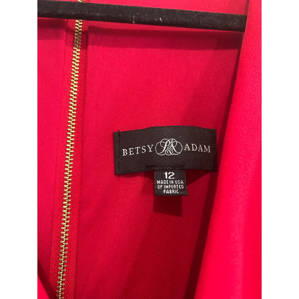 Betsy & Adam Red Ruffle-Hem Prom Gown - Picture 9 of 11